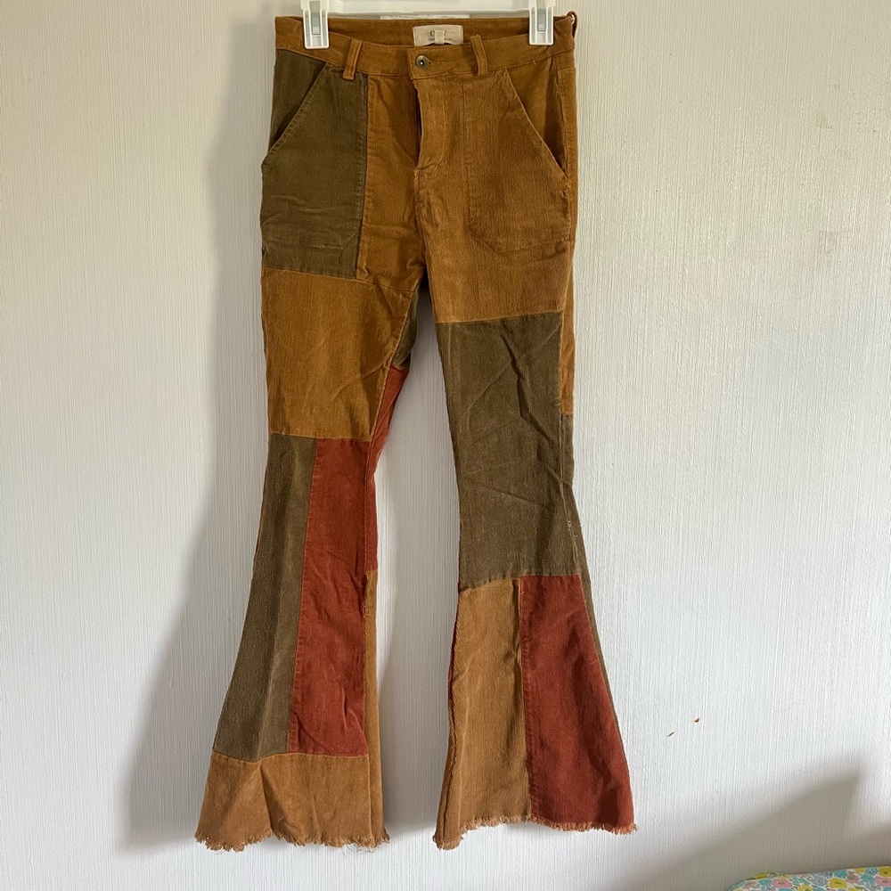 pattern corduroy flare pant